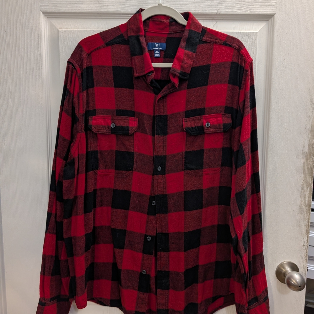 NWOT George Red and Black Checkered Shirt